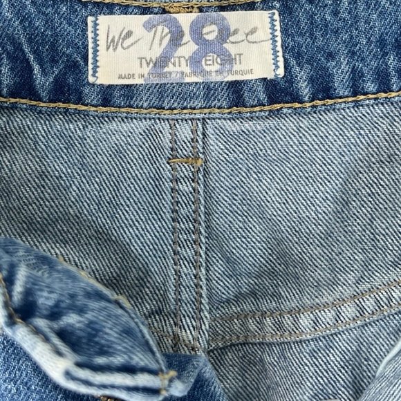 Free People Denim Skirt Sz 28We The Free Mini Skirt Distressed Medium Wash - Picture 4 of 4
